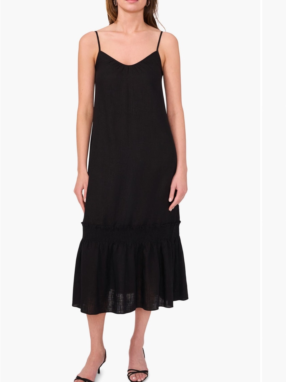 NWT Halogen®
V-Neck A-Line
Midi Dress adjustable straps.80%rayon, 20%linen sizeL